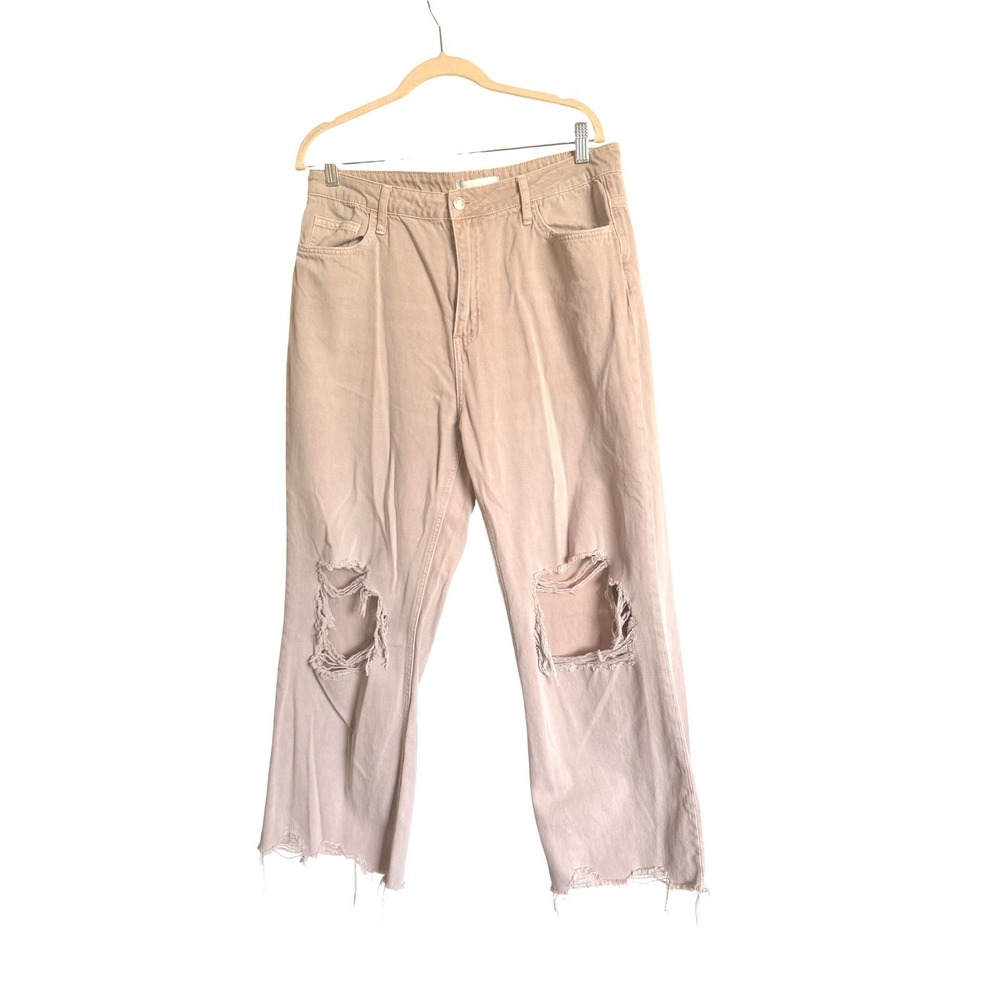 Vervet Dusty Pink Super High Rise 90's Vintage Crop Flare Jeans Sz 31 - Picture 2 of 8
